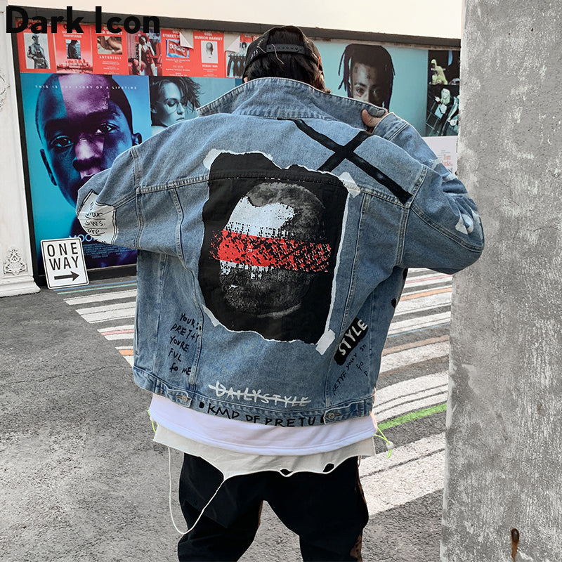 Dropshipping Mens Fashion Denim Jackets Hip Hop Graffiti Printed Denim  Jackets Spring Autumn Jeans Coat Streetwear For Male From Weikelai, $30.37